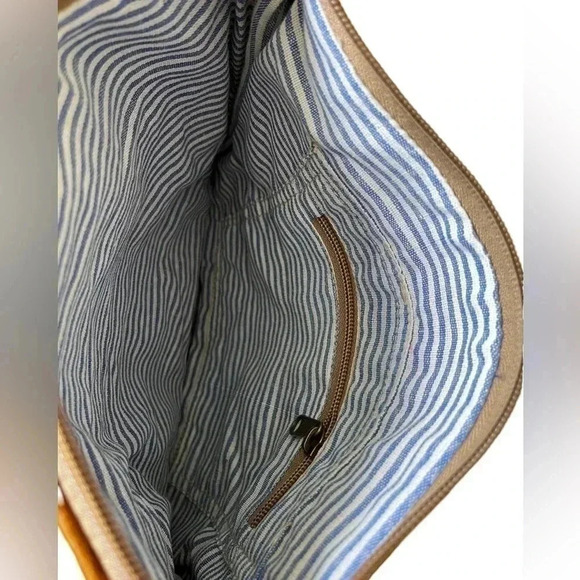 Clea Ray recycled rug and leather crossbody bag, adjustable strap, zip close NWT - Picture 3 of 5